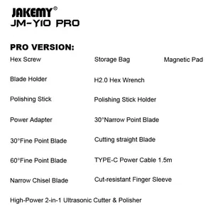 Jakemy JM-Y10 Pro 2 in 1 ultrasonik kesici plastik deri akrilik gravür bıçak DIY zanaat projeleri ultrasonik plastik kesici - Product Image 2