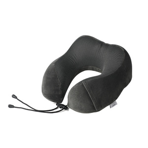 Almohada de Viaje en Forma de U con Espuma Viscoelástica, Color Gris Oscuro, Almohada de Soporte Portátil para Viajes en Avión, Oficina y Siesta - Product Image 1