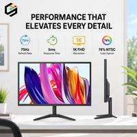 Monitor de Oficina FHD de 23.8 Pulgadas, 75Hz, 3ms, 74% NTSC, OEM, ODM, Venta al Por Mayor de Fábrica, Monitor LCD de Escritorio para Vendedores de Comercio Electrónico