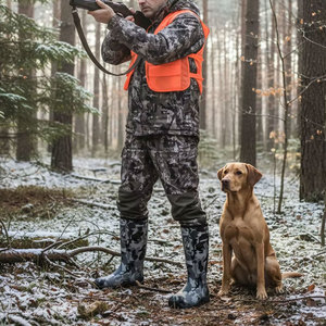 Bottes de chasse Wellington pour hommes, style haut de gamme, antidérapantes, en néoprène thermique, été, camouflage, imperméables, en caoutchouc, hiver - Product Image 2