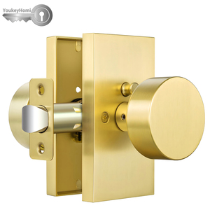 YoukeyHomi Hot Selling Anti-Theft Durable Zinc Keyless Privacy Bathroom Bedroom Classical Rectangular <strong>Door</strong> <strong>Knob</strong> Handle Lock - Product Image 1