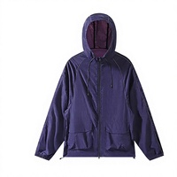 Vestes unisexes style montagne UPF50+ antibactériennes résistantes à l'eau en Spandex/Nylon pour sports de plein air à manches longues