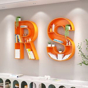 Librería Moderna y Creativa de Hierro con Panel de Diseño de Letras para Sala de Estar, <span class=keywords><strong>Biblioteca</strong></span> Escolar y Taller - Estantes Ajustables Ecológicos - Product Image 3