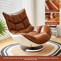 Chaise de canapé en cuir simple haut de gamme pour salon et balcon, fauteuil de loisirs inclinable pour designer