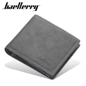 กระเป๋าสตางค์แบบพับสามตอนสำหรับผู้ชาย Baellerry สีเทาอเนกประสงค์สำหรับใช้ในชีวิตประจำวัน - Product Image 1