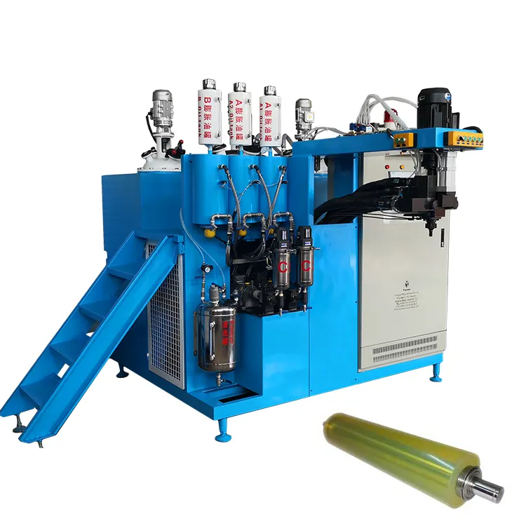 Máquina de fundición de elastómero de poliuretano PU para la fabricación de rodillos de compresión de goma PU para la industria metalúrgica