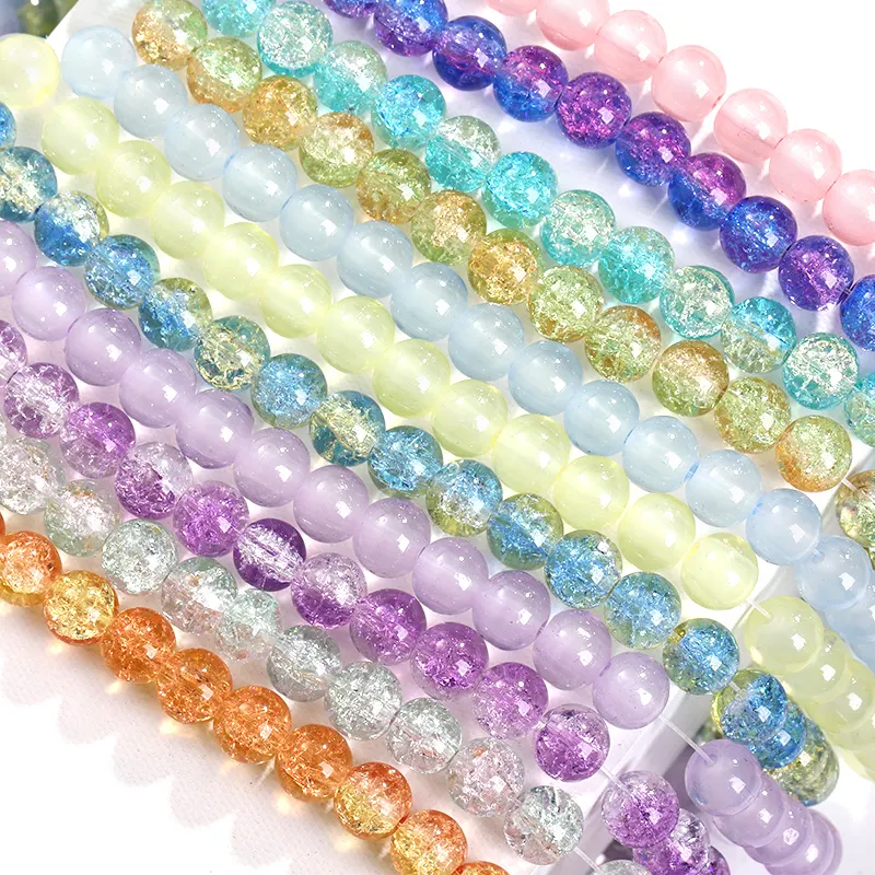 Cuentas de cristal para pulsera, abalorios florales hechos a mano, accesorios de material