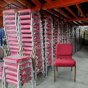 Sedie Impilabili in Metallo e Tessuto per Auditorium, Teatro e Chiesa, Design Moderno OEM, Vari Colori, Vendita all'Ingrosso - Product Image 4