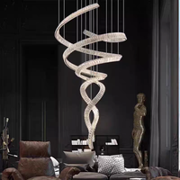 Lustre moderne de luxe en cristal pour salon - Économie d'énergie, télécommande, intensité réglable, angle de faisceau à 360°, blanc/doré/noir