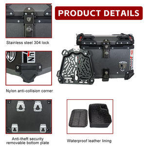 WEIDUN - Baúl Superior para Motocicleta de Aluminio Plateado de Alta Gama, 45L, Caja Trasera Impermeable para Motocicleta - Product Image 4