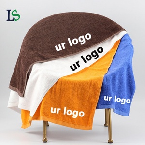 Serviette de toilette en coton turc personnalisée avec logo pour pédicure, spa, salon de coiffure, hôtel, couleur marron, blanc, orange, bleu, noir, 35*75 cm, serviette de barbier - Product Image 1