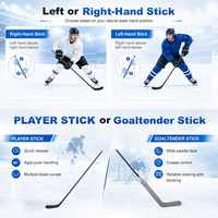 Bâton de hockey sur glace personnalisé Pulse 380g léger 100% fibre de carbone résistant aux bris 165cm P92/P88/P98 pour gardien de but