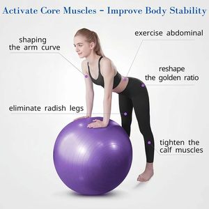 ลูกบอลโยคะ PVC สำหรับออกกำลังกาย ทรงตัว แข็งแรง ทนทาน ขนาด 55/65/75 ซม. ยี่ห้อ Gym Anti Burst Massage Premium - Product Image 4