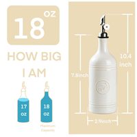 Bouteille Distributrice d'Huile d'Olive en Verre avec Bec Verseur en Céramique, Bouteille de Vinaigre de Cuisine Automatique en Acier Inoxydable, Verseur Portable Écologique