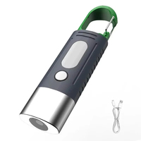 Mini lampe torche LED haute puissance pratique pour le camping, 3 LED et lumières latérales, zoom télescopique, lumière étanche, abat-jour