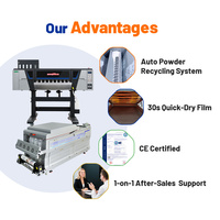 Printer DTF Industri Baru 60CM I3200 dengan Print Head, Pengering Otomatis dengan Penggoyang Bubuk, Mesin Film Langsung Ukuran A2, Tinta Pigmen