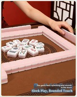 Juego de Fichas de Mahjong de Melamina de Lujo, Translúcidas, con Acabado Brillante y Cristalino, Duraderas y Ecológicas para Juegos de Mesa Modernos