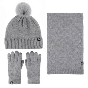 Wholesale Unisex Business Winter <b>Hats</b> Custom Logo Knitted Gorras High Quality Thick <b>Warm</b> Gloves Scarf Sets Pom Beanie <b>Hat</b> - Product Image 6