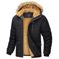 Veste Parkas d'hiver rembourrée pour hommes Veste coupe-vent chaude Manteau en duvet Chapeau amovible Vestes de ski de neige Vêtements d'extérieur coupe-vent