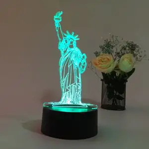 素敵な装飾ファンシーアクリル3dLedナイトライト3DイリュージョンタッチナイトライトノベルティLEDテーブルランプギフト用