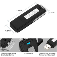 2 in 1 USB Flash Disk Perekam Suara Mini Digital Perekam Audio Format WAV USB Flash Driver Recorder 70 Jam PQ131