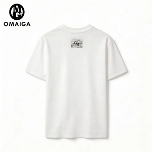 T-Shirt Casual da Uomo a Righe in 100% Cotone Personalizzabile di Alta Qualità con Stampa in Rilievo e Logo Personalizzato sul Davanti, Taglie Grandi - Product Image 3