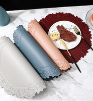 Sous-verres ronds en cuir PVC de 15 pouces, résistants à l'eau et à la chaleur, antidérapants, lavables, anti-taches, pour la table ou le bureau