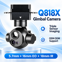 Kamera Termal Drone Q818X 215g Tiga Sensor Dual EO IR Gimbal 5.7mm 16mm 18mm Pencitraan Termal