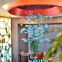 Lustres créatifs en verre sur le thème de l'océan pour restaurants hôtels 4000k lampes suspendues pour décorations de fenêtre bureaux de réception