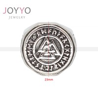 Bague de guerrier Viking nordique en acier inoxydable, bijoux de Runes de mythologie nordique avec nœud celtique