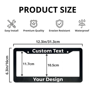Cadre de <span class=keywords><strong>plaque</strong></span> d'<span class=keywords><strong>immatriculation</strong></span> en plastique personnalisé avec impression couleur intégrale, logo personnalisé, norme américaine, accessoire de voiture, cadeau - Product Image 2