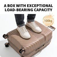 Nouvelle collection 2026 : Valise de voyage de luxe à 4 roues en PP, grande capacité, légère, durable, ensemble de 5 pièces, design moderne et épuré, vente en gros