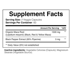 Özel Marka Enerji Verici Organik Siyah Kırmızı Sarı Perulu Maca Kökü Kapsülleri Erkeklerde ve Kadınlarda Canlılığı Artırır - Product Image 4