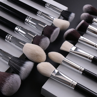 Set Kuas Rias Wajah 40 Buah Kuas Rias Wajah Kosmetik Gagang Kayu Bedak Kontur Foundation Kuas Eyeshadow