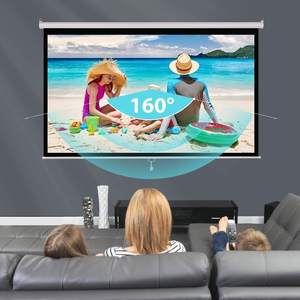 16:9 rạp hát tại nhà Rạp chiếu phim trắng màn hình chiếu 120 inch Hướng dẫn sử dụng kéo xuống màn hình máy chiếu với cơ chế rút lại chậm - Product Image 5