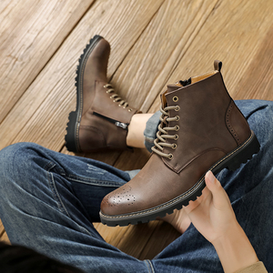 Zapatos de Vestir con Diseño Brogue, Botines Formales y Elegantes para Hombre, Zapatos de Cuero PU - Product Image 6