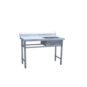 Stile europeo 1 <span class=keywords><strong>vasca</strong></span> in acciaio inox lavello da <span class=keywords><strong>cucina</strong></span> con tavolo da lavoro Backsplash solido sotto scaffale - Product Image 2