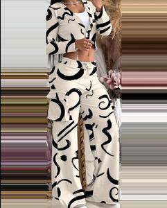 Pocket Solid Color Long Sleeve Crop Tops Trouser 2 Pieces <b>Set</b> Women Streetwear Suits Fashion - Product Image 2