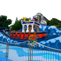 Bateau à Bascule pour Enfants, Équipement de Parc d'Attractions Intérieur, Certifié CE, Thème Pirate, Construction en Acier, Capacité 24 Personnes