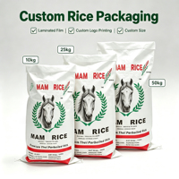 Sac tissé en polypropylène (PP) laminé, imprimé sur mesure, pour céréales de riz (25 kg, 50 kg), idéal pour l'agriculture - Vente en gros