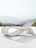Chaise longue mobile en osier pour balcon extérieur, résistante à l'eau et au soleil, pour patio/jardin, style nordique