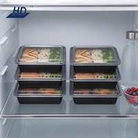 Boîte à lunch jetable en plastique HD de 32 oz de luxe avec couvercle pour les plats à emporter, la maison et les restaurants