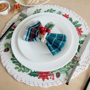 <span class=keywords><strong>Serviettes</strong></span> en tissu carrées en <span class=keywords><strong>coton</strong></span> pour événement personnalisé décoratif <span class=keywords><strong>à</strong></span> <span class=keywords><strong>carreaux</strong></span> vert foncé <span class=keywords><strong>de</strong></span> Noël pour la maison - Product Image 4