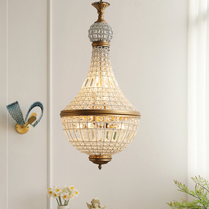 โคมไฟระย้าคริสตัลสไตล์ฝรั่งเศสคลาสสิก หรูหรา ย้อนยุค สไตล์ยุโรป สำหรับห้องนั่งเล่น วิลล่า โคมไฟตกแต่งคริสตัลสำหรับบ้านและโรงแรม - Product Image 2