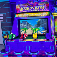 Jeux d'arcade à pièces, 4 joueurs, tir à l'eau de dinosaures, machine de jeu à tickets, jeu d'amusement pour le divertissement familial