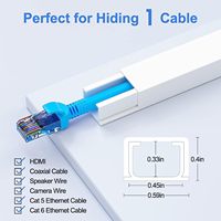 Système de gestion des câbles facile à installer pour Max 2 petits fils Cable Raceway Home Office White 125in Cord Hider