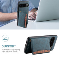 Étui de téléphone à chargement magnétique sans fil en cuir PU avec support portefeuille 3 cartes et protection pour Google Pixel 9 8 7 6 Series Pro
