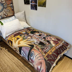 Nouvelle conception, couverture en polyester personnalisée, tapisserie tissée anime, jacquard, pour pique-nique, toutes saisons - Product Image 6