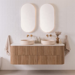 <span class=keywords><strong>Cavio</strong></span> Modern Floating Badezimmer eitelkeit mit Keramik becken über der Theke Kunden spezifische Badezimmers chränke mit haltbaren Holz materialien - Product Image 1