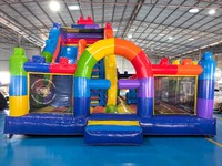 Vente flash : petit château gonflable pour enfants, jeu gonflable, maison de fête, combo saut et glisse, extérieur